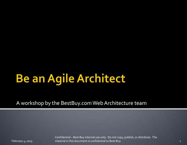 Be an agile architect