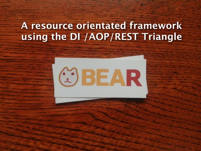A resource oriented framework using the DI/AOP/REST triangle