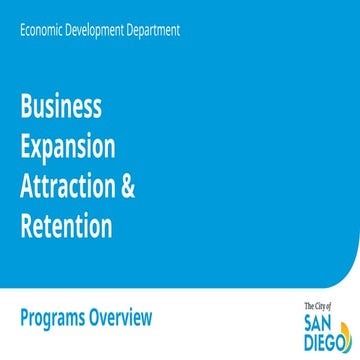 City of San Diego Economic Development Presentation | PPTX