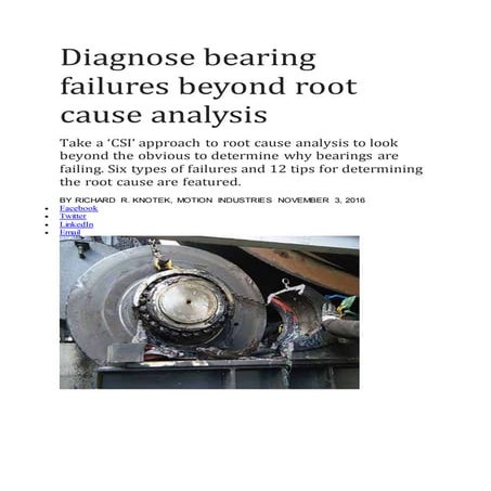 Bearing over greasing failures ]
