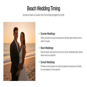 Beach Wedding Timing: How Sunrise, Midday, and Sunset Shape Your Look | PDF