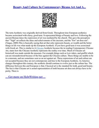 Beauty And Culture In Contemporary Bicano Art And A...