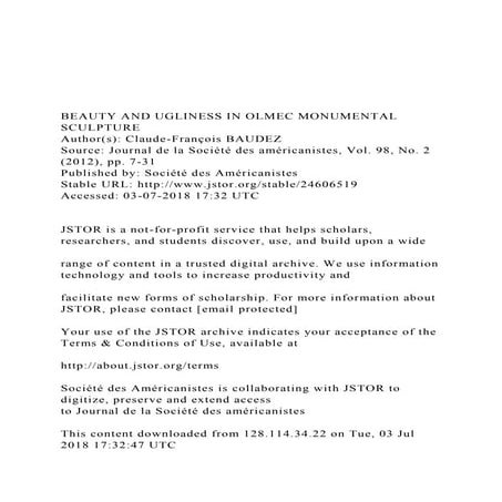 BEAUTY AND UGLINESS IN OLMEC MONUMENTAL SCULPTUREAuthor.docx