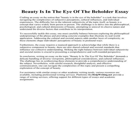 Beauty Is In The Eye Of The Beholder Essay.pdf