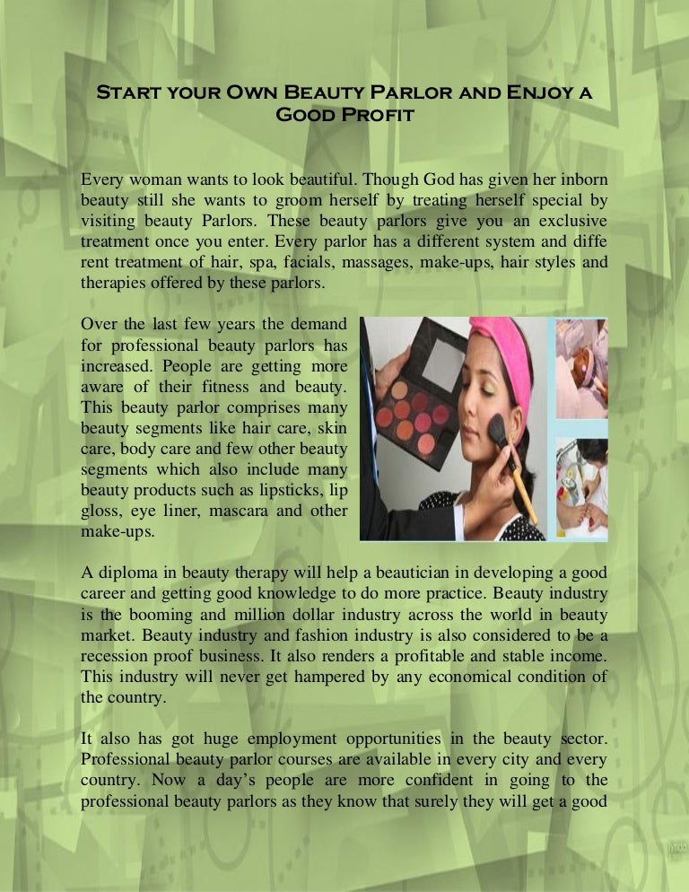 Start Your Own Beauty Parlor And Enjoy A Good Profit