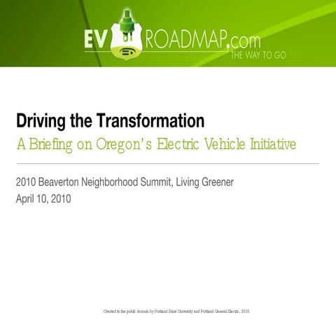Oregon Electric Vehicle Roadmap