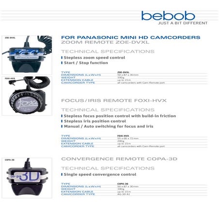 Bebob ZOE-ENG remote | PDF