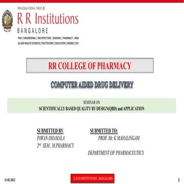 SCIENTIFICALLY BASED QUALITY BY DESIGN(QBD) and APPLICATION.pptx