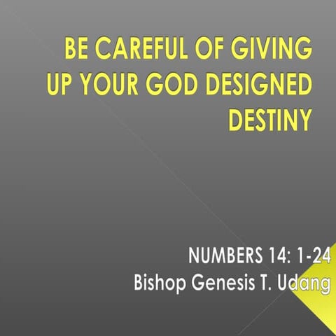 BE CAREFUL OF GIVING UP YOUR GOD DESIGNED DESTINY