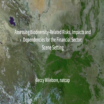Presentation by Beccy Wilebore natcap research OECD INSPIRE Workshop Bio Risk...