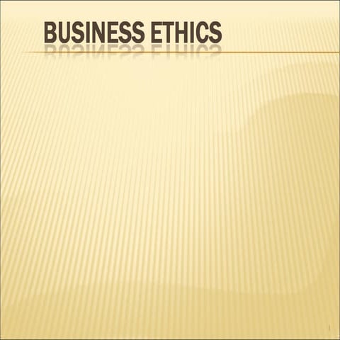 Business Ethics and Corporate Governance