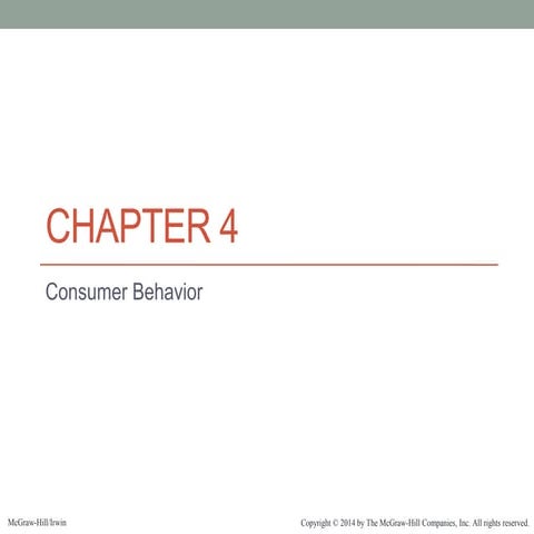 Chapter 4 Consumer Behavior �