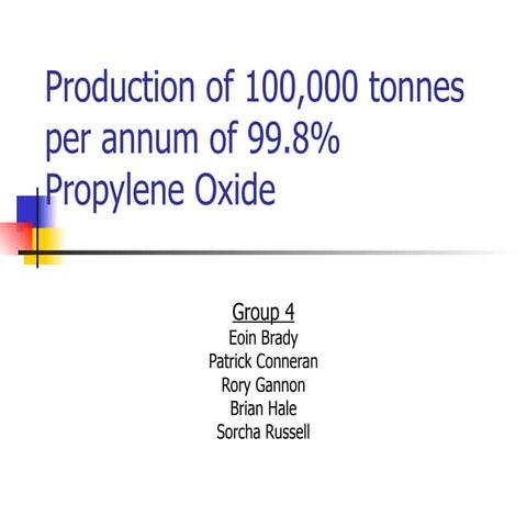 BE Chemical Engineering Design Project   Production Of Propylene Oxide