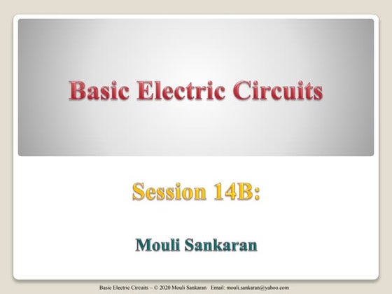 Basic Electric Circuits Session11 AB Homework Solutions | PPT