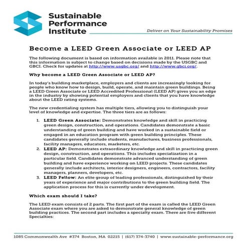 Become a LEED Professional