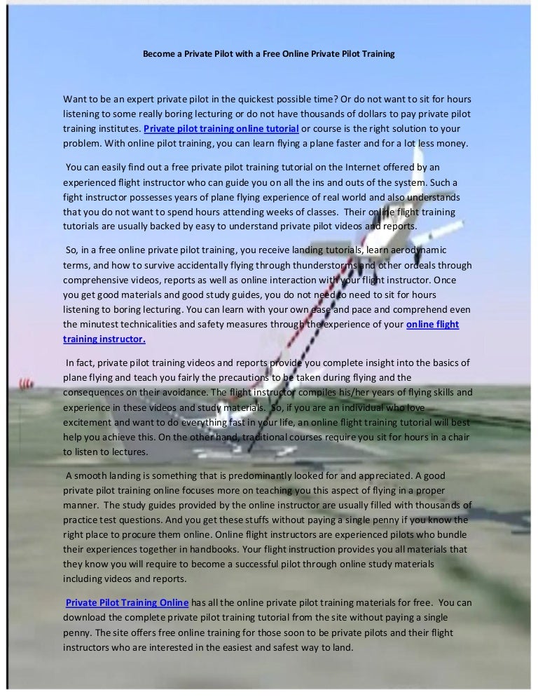 Become A Private Pilot With A Free Online Private Pilot Training become-a-private-pilot-with-a-free-online-private-pilot-training
