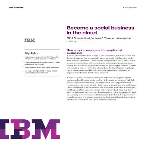 Become a social business in the cloud