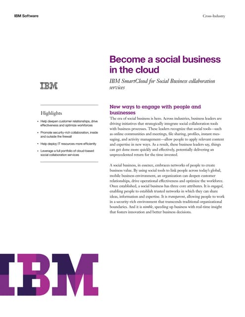 Become a social business in the cloud