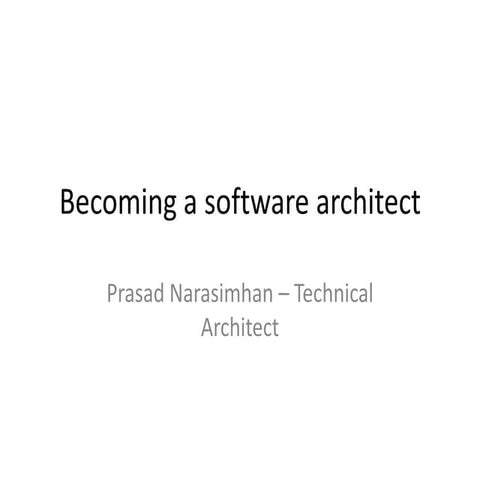 Become a software technical architect