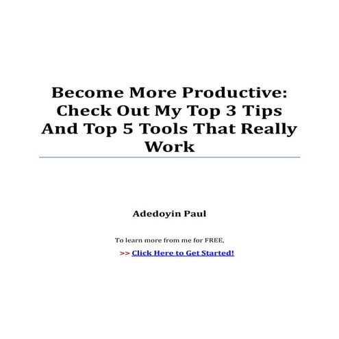 Become more productive