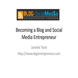 Becoming a Blogger Entrepreneur