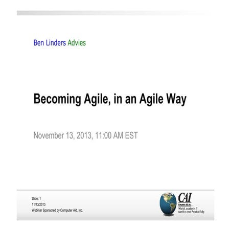 Becoming agile in an agile way - ITMPI webinar by Ben Linders