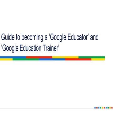 Becoming a google educator and google education trainer