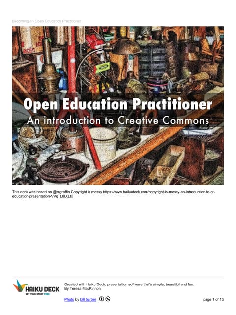 Becoming an open education practitioner