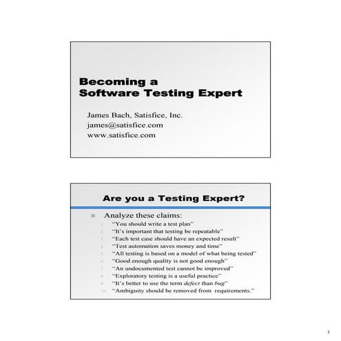Becoming a software testing expert