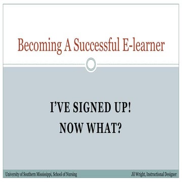 Becoming A Successful E Learner