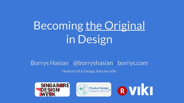 Becoming the Original in Design