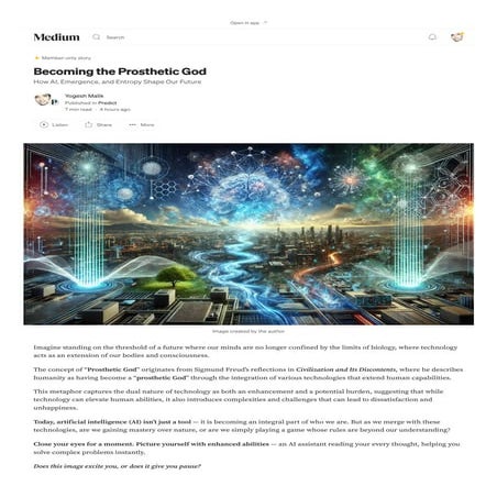 Becoming the Prosthetic God. How AI, Emergence, and Entropy Shape… _ by Yoges...