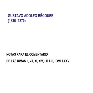 Becquer. Comentario Rimas