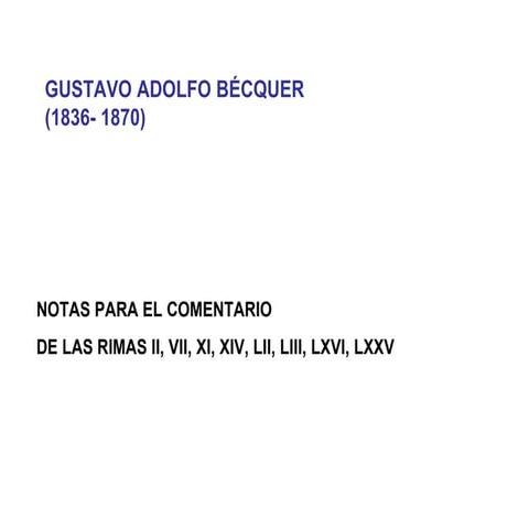 Becquer. Comentario Rimas