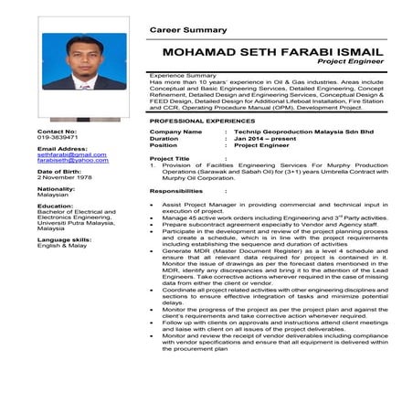 Mohamad Seth Farabi - Resume