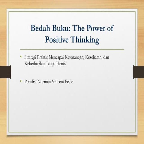 The Power of positive Thinking | PPTX