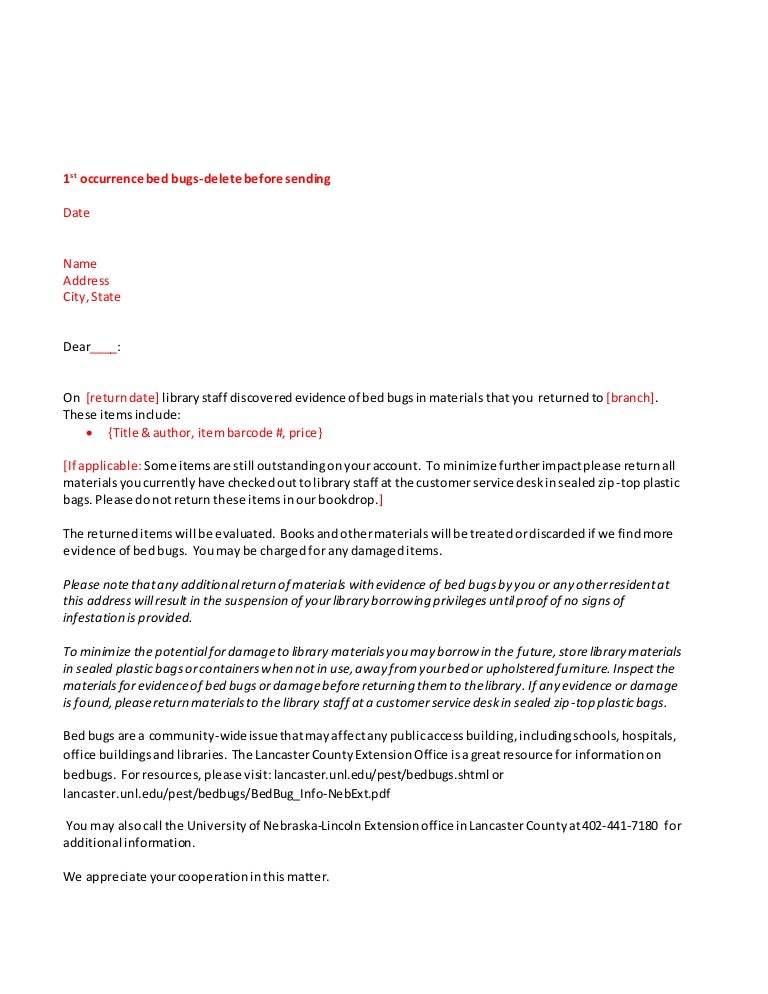 Ncompass Live Bed Bugs Notification Letters Ncompass Live Bed Bugs Notification Letters