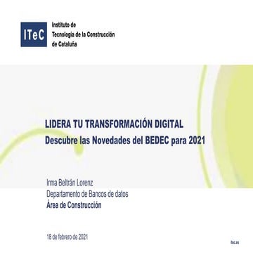 Lidera tu transformación digital. Descubre las novedades del BEDEC para 2021