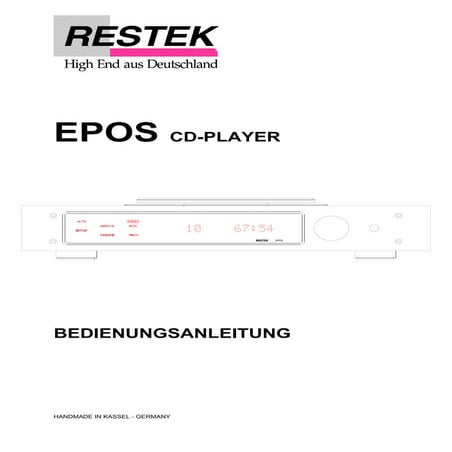 Produktblatt RESTEK EPOS CD-Spieler | PDF
