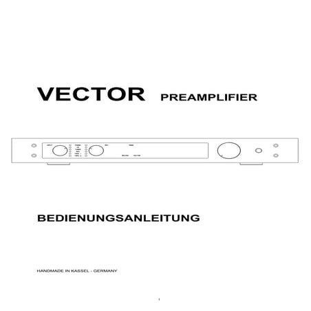 Bedienungsanleitung RESTEK VECTOR Vorverstärker | PDF