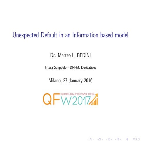 Unexpected Default in an Information based model