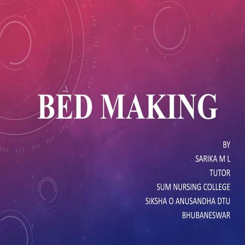 Bed Making Procedure Purpose Slide Share Pptx