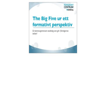 Bedömning för lärande!