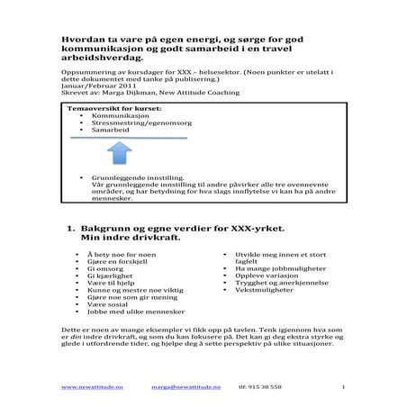Bedre Samarbeid, Kommunikasjon og Stressmestring i en travel arbeidsdag