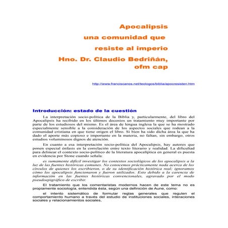 Bedriñan, claudio   apocalipsis comunidad contra imperio