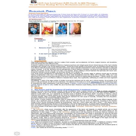 BEDSORE HEALING:  Low Level Laser Therapy- LED( Ga-Al-As 660) on  Soft Tissue...