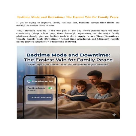 Bedtime Mode and Downtime: The Easiest Win for Family Peace | PDF