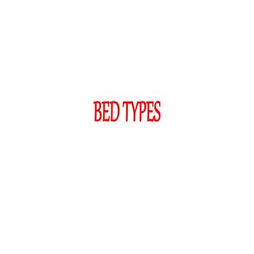 Bed types in Hospitality industry (Hotels/Resort)