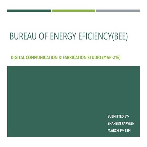 BUREAU OF ENERGY EFFICIENCY(BEE) GREEN RATING SYSTEM