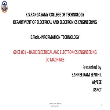 BEE - DC Machines basic of electronic and electrical enginnerring
